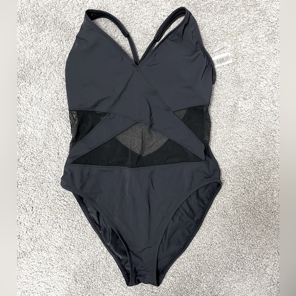 Bleu Rod Beattie Don't Mesh With Me V-Neck Mesh One Piece Swimsuit Black… - Picture 5 of 8